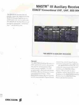 Буклет Ericsson MASTR 3 Auxiliary Receiver, 55-295, Баград.рф